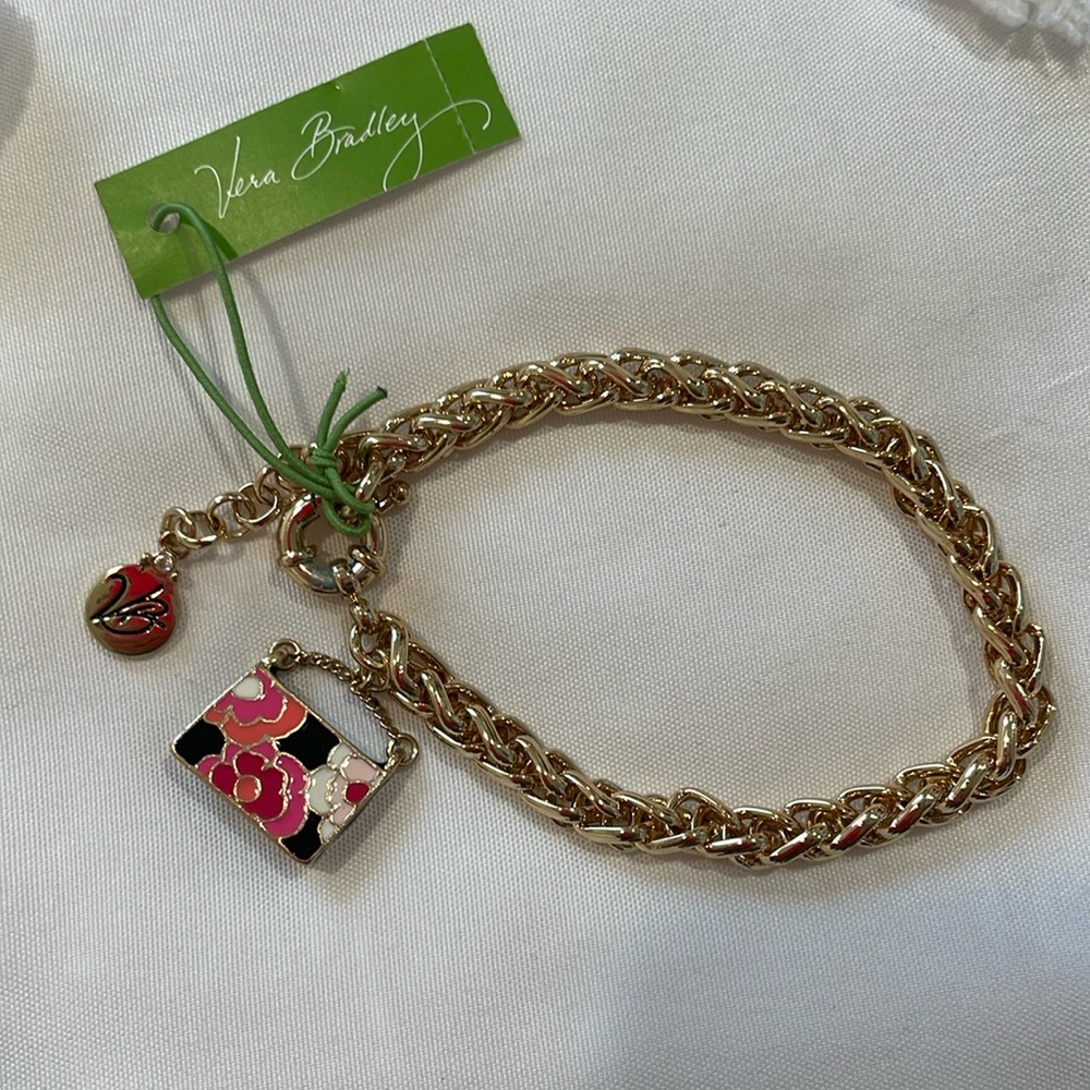 NWT Vera Bradley Handbag Charm Bracelet - Pixie Blooms